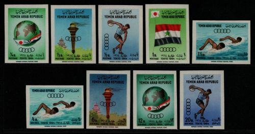 Jemen-Arabische Republik 1964 - Mi-Nr. 359-367 B ** - MNH - Olympia Tokio