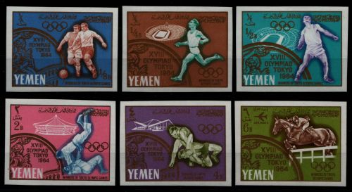 Jemen-Königreich 1965 - Mi-Nr. 196-201 B ** - MNH - Olympia Tokio