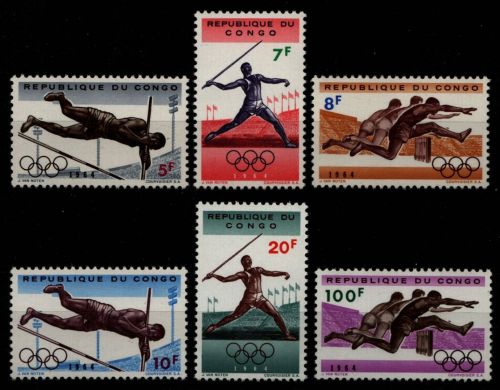 Kongo-Kinshasa 1964 - Mi-Nr. 169-174 ** - MNH - Olympia Tokio