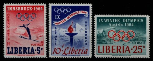 Liberia 1963 - Mi-Nr. 612-614 A ** - MNH - Olympia Innsbruck