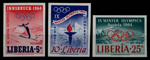 Liberia 1963 - Mi-Nr. 612-614 B ** - MNH - Olympia Innsbruck
