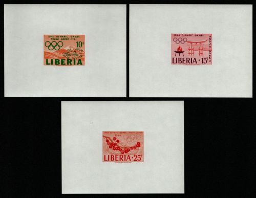 Liberia 1964 - Mi-Nr. 623-625 B ** - MNH - Epreuve de Luxe - Olympia Innsbruck