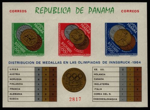 Panama 1964 - Mi-Nr. Block 28 B ** - MNH - Olympia Innsbruck