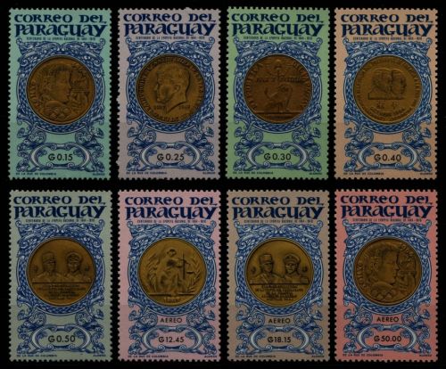 Paraguay 1965 - Mi-Nr. 1408-1415 ** - MNH - Münzen - Medaillen - Olympia
