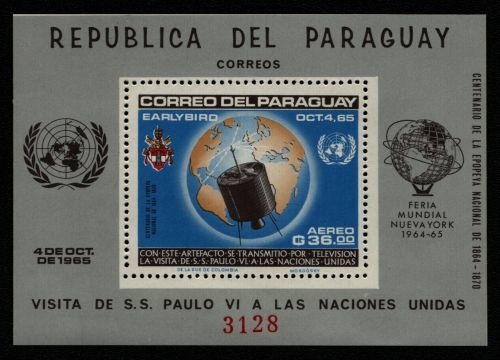 Paraguay 1965 - Mi-Nr. Block 75 ** - MNH - Raumfahrt - Papst Paul VI
