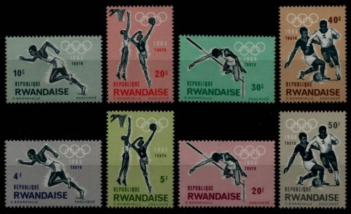Ruanda 1964 - Mi-Nr. 77-84 A ** - MNH - Olympia Tokio