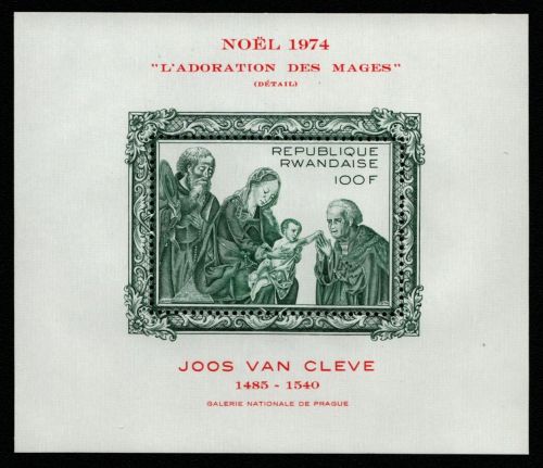 Ruanda 1974 - Mi-Nr. Block 47 A ** - MNH - Weihnachten / X-mas - Gemälde