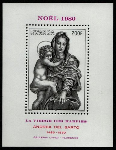 Ruanda 1980 - Mi-Nr. Block 94 ** - MNH - Weihnachten / X-mas - Gemälde