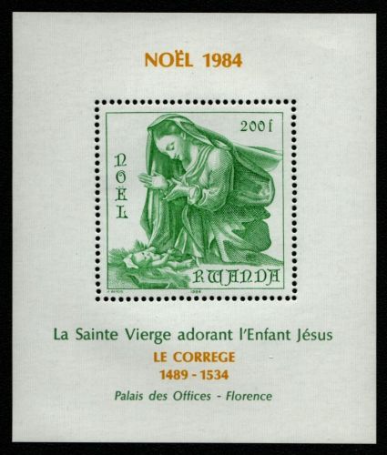 Ruanda 1984 - Mi-Nr. Block 102 ** - MNH - Weihnachten / X-mas - Gemälde