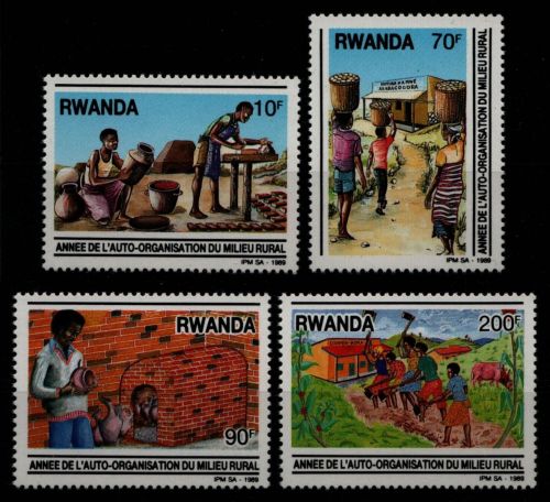 Ruanda 1989 - Mi-Nr. 1417-1420 ** - MNH - Ländlicher Raum
