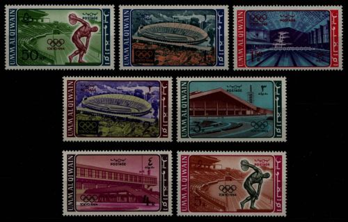 Umm al-Kaiwain 1964 - Mi-Nr. 19-25 A ** - MNH - Olympia Tokio