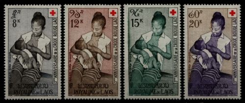 Laos 1958 - Mi-Nr. 81-84 ** - MNH - Rotes Kreuz / Red cross