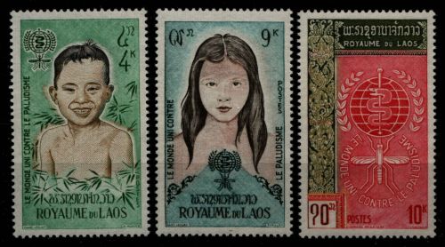 Laos 1962 - Mi-Nr. 121-123 A ** - MNH - Kampf gegen Malaria