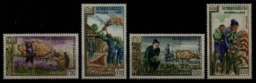 Laos 1963 - Mi-Nr. 128-131 A ** - MNH - Hunger