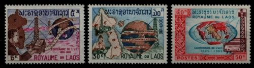 Laos 1965 - Mi-Nr. 160-162 ** - MNH - 100 Jahre ITU