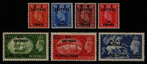 Italienisch Eritrea - Britische Militärpost 1951 - Mi-Nr. 27-33 ** - MNH