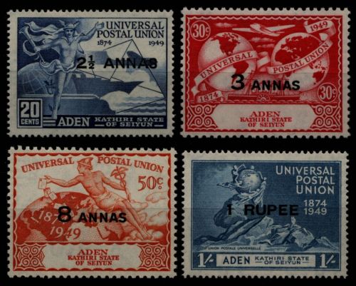 Aden - Kathiri 1949 - Mi-Nr. 16-19 ** - MNH - 75 Jahre UPU