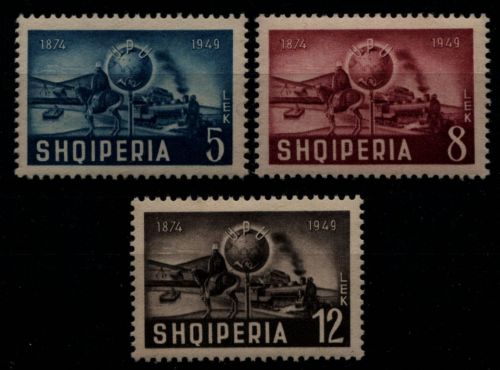 Albanien 1950 - Mi-Nr. 482-484 ** - MNH - 75 Jahre UPU