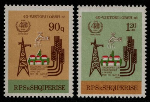 Albanien 1988 - Mi-Nr. 2356-2357 ** - MNH - 40 Jahre WHO (I)