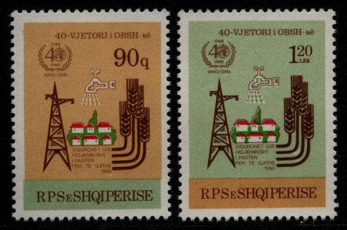 Albanien 1988 - Mi-Nr. 2356-2357 ** - MNH - 40 Jahre WHO (II)