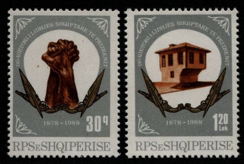 Albanien 1988 - Mi-Nr. 2365-2366 ** - MNH - Liga von Prizren (I)