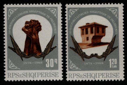 Albanien 1988 - Mi-Nr. 2365-2366 ** - MNH - Liga von Prizren (III)