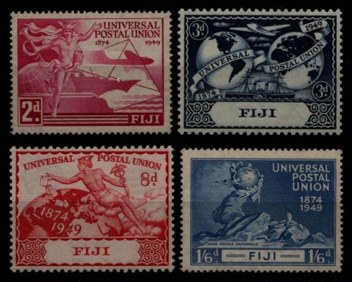 Fidschi 1949 - Mi-Nr. 116-119 ** - MNH - 75 Jahre UPU