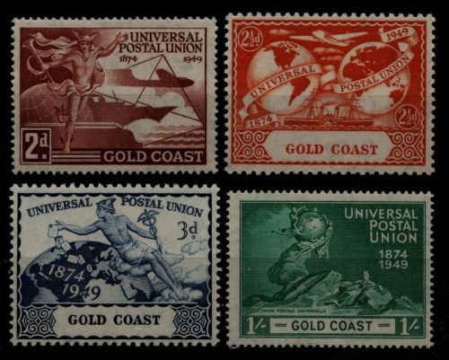 Goldküste 1949 - Mi-Nr. 134-137 ** - MNH - 75 Jahre UPU