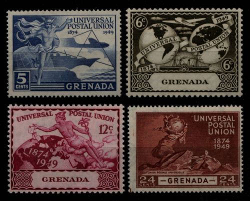 Grenada 1949 - Mi-Nr. 139-142 ** - MNH - 75 Jahre UPU