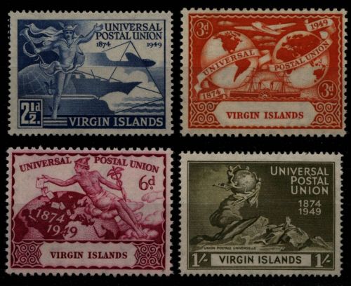 Jungferninseln 1949 - Mi-Nr. 88-91 ** - MNH - 75 Jahre UPU