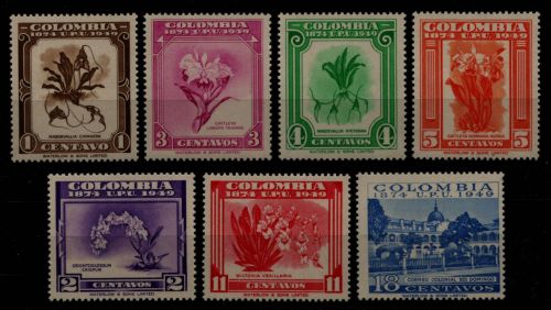 Kolumbien 1950 - Mi-Nr. 590-596 ** - MNH - Orchideen - UPU