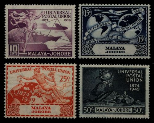 Malaya - Johore 1949 - Mi-Nr. 136-139 ** - MNH - 75 Jahre UPU