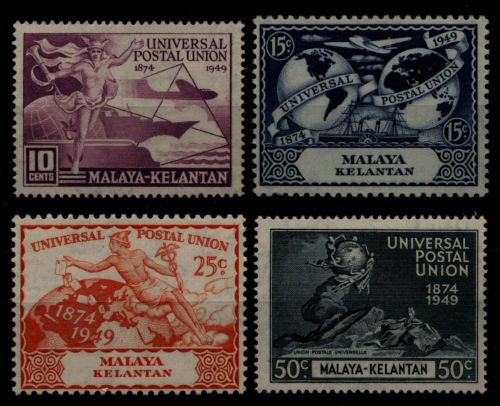Malaya - Kelantan 1949 - Mi-Nr. 45-48 ** - MNH - 75 Jahre UPU