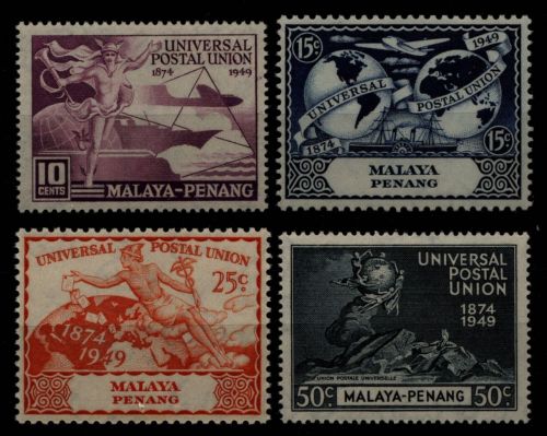 Malaya - Penang 1949 - Mi-Nr. 23-26 ** - MNH - 75 Jahre UPU