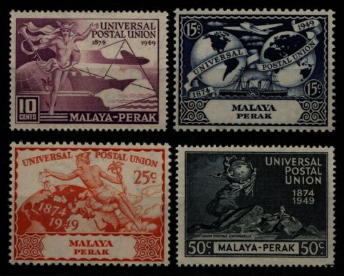 Malaya - Perak 1949 - Mi-Nr. 77-80 ** - MNH - 75 Jahre UPU