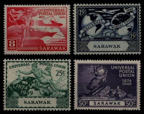 Malaya - Sarawak 1949 - Mi-Nr. 167-170 ** - MNH - 75 Jahre UPU