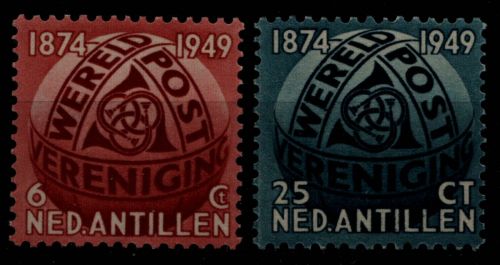 Niederländische Antillen 1949 - Mi-Nr. 4-5 ** - MNH - 75 Jahre UPU