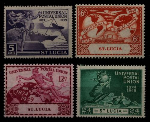 St. Lucia 1949 - Mi-Nr. 134-137 ** - MNH - 75 Jahre UPU