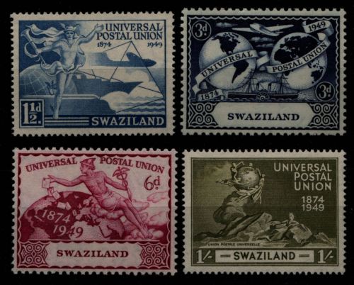 Swaziland 1949 - Mi-Nr. 50-53 ** - MNH - 75 Jahre UPU