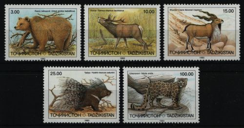 Tadschikistan 1993 - Mi-Nr. 22-26 ** - MNH - Wildtiere / Wild animals
