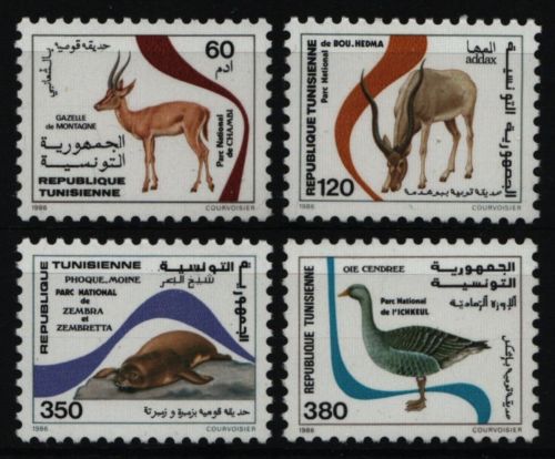 Tunesien 1986 - Mi-Nr. 1136-1139 ** - MNH - Wildtiere / Wild animals