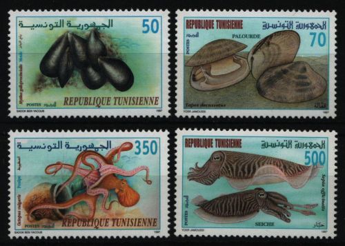 Tunesien 1997 - Mi-Nr. 1357-1360 ** - MNH - Meerestiere / Marine life