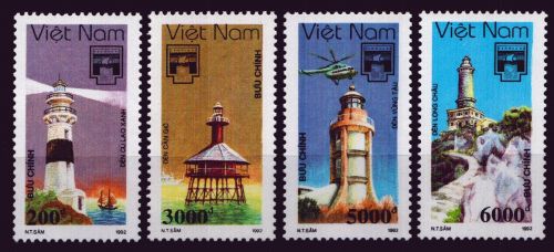 Vietnam 1992 - Mi-Nr. 2445-2451 (*) - ohne Gummi verausgabt - Leuchttürme