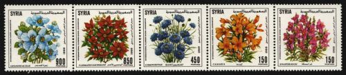 Syrien 1989 - Mi-Nr. 1750-1754 ** - MNH - Blumen / Flowers
