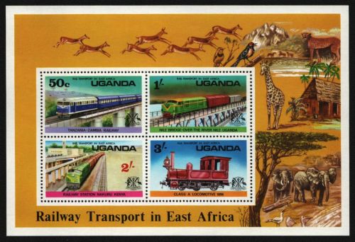 Uganda 1976 - Mi-Nr. Block 3 ** - MNH - Eisenbahn / Trains
