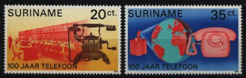Surinam 1976 - Mi-Nr. 730-731 ** - MNH - 100 Jahre Telefon