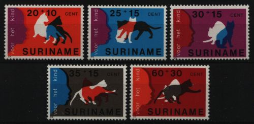 Surinam 1978 - Mi-Nr. 844-848 ** - MNH - Katzen / Cats