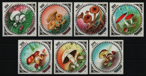 Mongolei 1985 - Mi-Nr. 1739-1745 ** - MNH - Pilze / Mushrooms