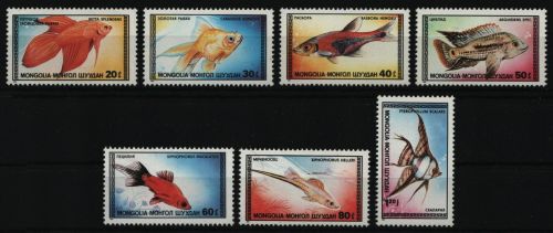 Mongolei 1987 - Mi-Nr. 1836-1842 ** - MNH - Fische / Fish