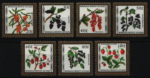 Mongolei 1987 - Mi-Nr. 1877-1883 ** - MNH - Früchte / Fruits